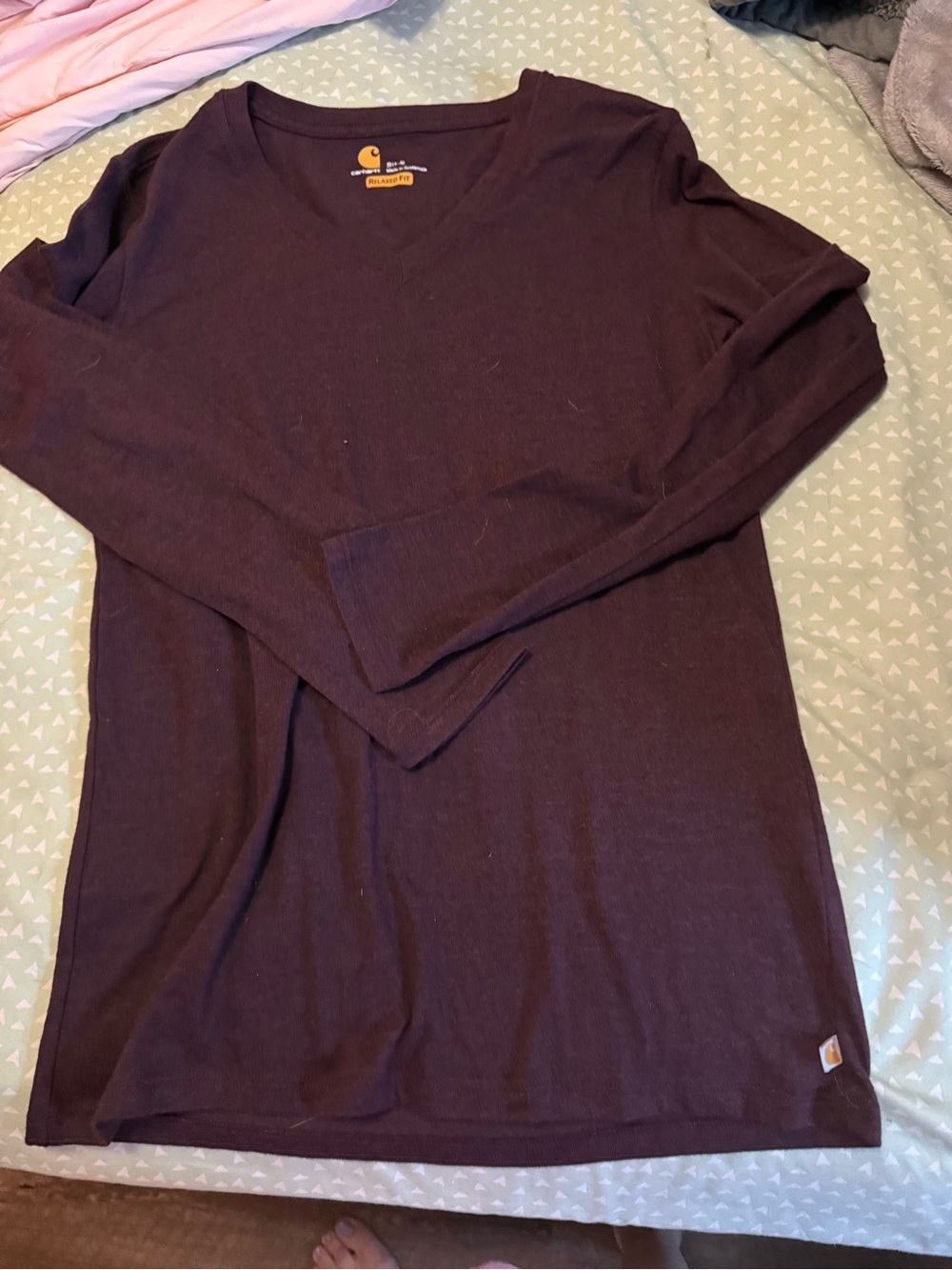 Carhartt Men’s V-Neck Sweater in Deep Brownish purple